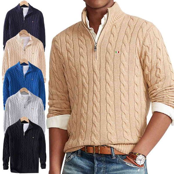 flag embroidery men's autumn winter cable 100% cotton knit sweaters with zipper mock neck pullovers pull homme 8509, Black
flag embroidery men's autumn winter cable 100% cotton knit sweaters with zipper mock neck pullovers pull homme 8509, Black