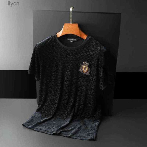 2021 gold velvet ice silk hollow short-sleeved round neck t-shirt men's self-cultivation trendy half-sleeved bottoming shirt, White;black
2021 gold velvet ice silk hollow short-sleeved round neck t-shirt men's self-cultivation trendy half-sleeved bottoming shirt, White;black