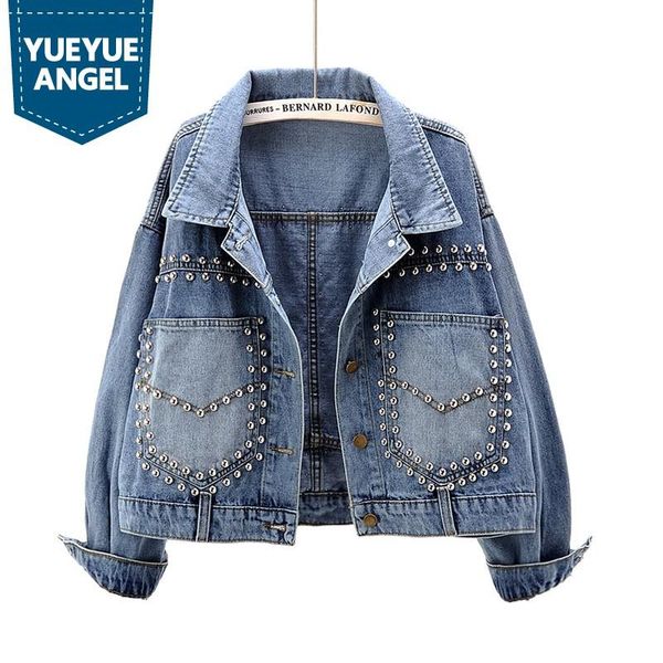 women's jackets spring autumn fashion women loose fit batwing sleeve denim jacket rivets studded short jean coat hip hop harajuku top, Black;brown
women's jackets spring autumn fashion women loose fit batwing sleeve denim jacket rivets studded short jean coat hip hop harajuku top, Black;brown