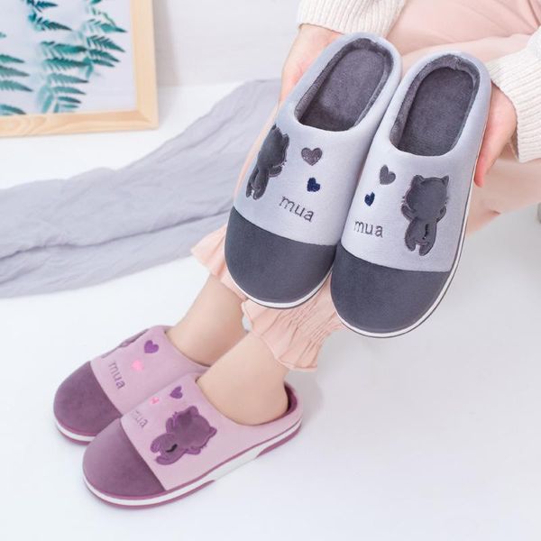 women's winter warm slippers suede carton plush velvet indoor shoes for women home 2021 non-slip furry ladies, Black
women's winter warm slippers suede carton plush velvet indoor shoes for women home 2021 non-slip furry ladies, Black