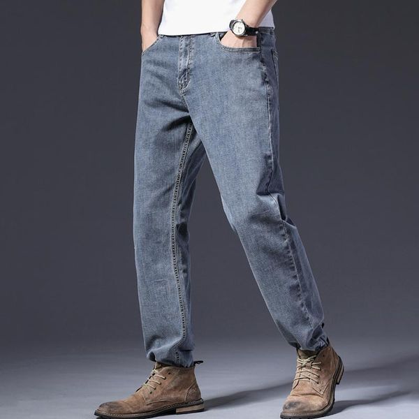 men's jeans large size denim simple loose straight pants plus stretch trousers, Blue
men's jeans large size denim simple loose straight pants plus stretch trousers, Blue