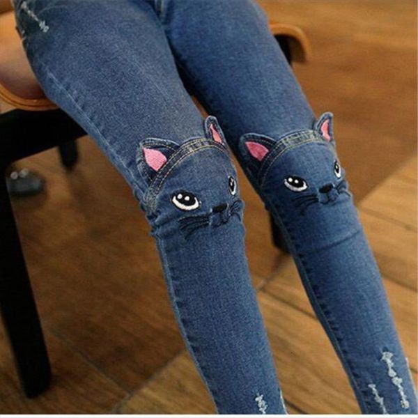 girls jeans spring autumn childrens wear kids cartoon cat embroidery pencil pants baby girl 2 10, Blue
girls jeans spring autumn childrens wear kids cartoon cat embroidery pencil pants baby girl 2 10, Blue