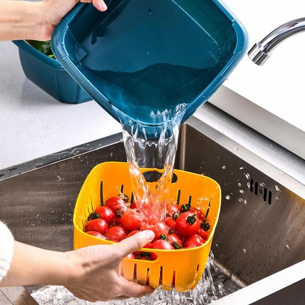 colanders & strainers kitchen double-layer strainer drain fruit vegetable drainer basket with lid refrigerator washing storage box
colanders & strainers kitchen double-layer strainer drain fruit vegetable drainer basket with lid refrigerator washing storage box