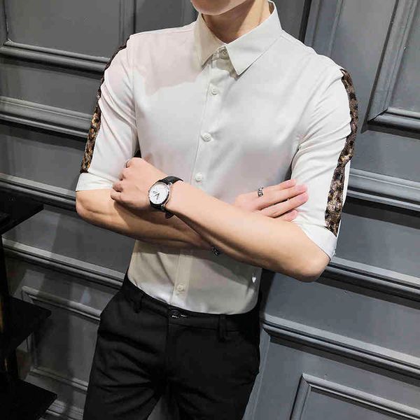 t shirts british style spring summer white shirt of leopard men half sleeve casual men's thin club prom tuxedo f5d4, White;black
t shirts british style spring summer white shirt of leopard men half sleeve casual men's thin club prom tuxedo f5d4, White;black