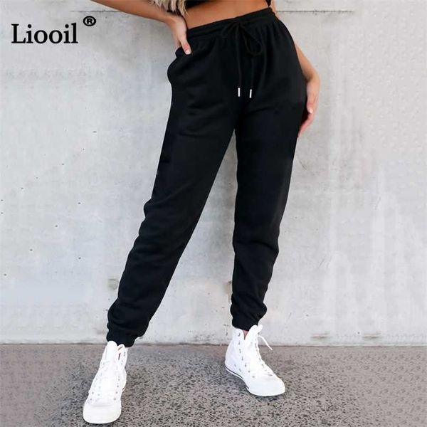 liooil joggers fleece drawstring pencil pants women high waist baggy sweatpants with pocket casual fall winter streetwear pants 211112, Black;white
liooil joggers fleece drawstring pencil pants women high waist baggy sweatpants with pocket casual fall winter streetwear pants 211112, Black;white