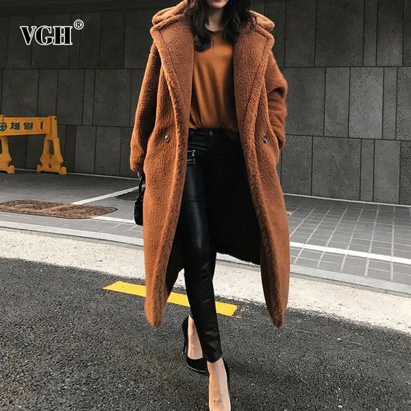 women's wool & blends vgh blue casual solid loose coat for women lapel long sleeve pocket temperament coats female fashion clothing 202, Black
women's wool & blends vgh blue casual solid loose coat for women lapel long sleeve pocket temperament coats female fashion clothing 202, Black