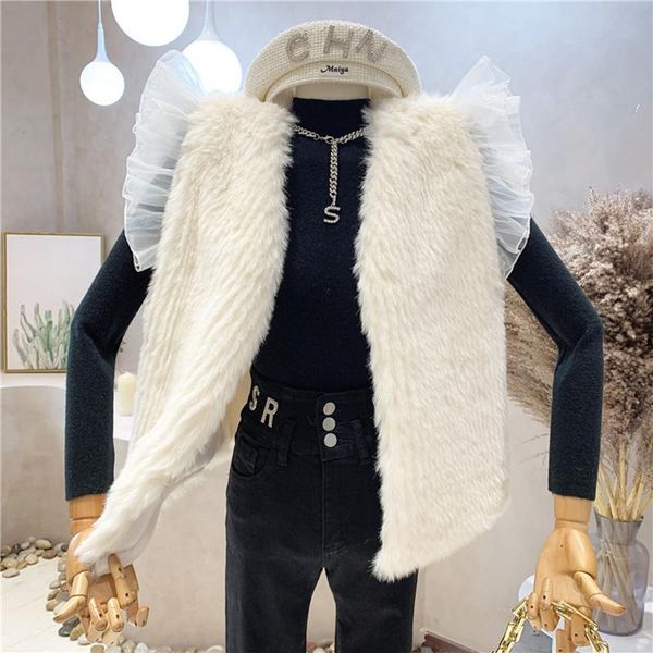 women's fur & faux niche design clothing 2021 autumn winter temperament imitation ruffle waistcoat vest coat, Black
women's fur & faux niche design clothing 2021 autumn winter temperament imitation ruffle waistcoat vest coat, Black