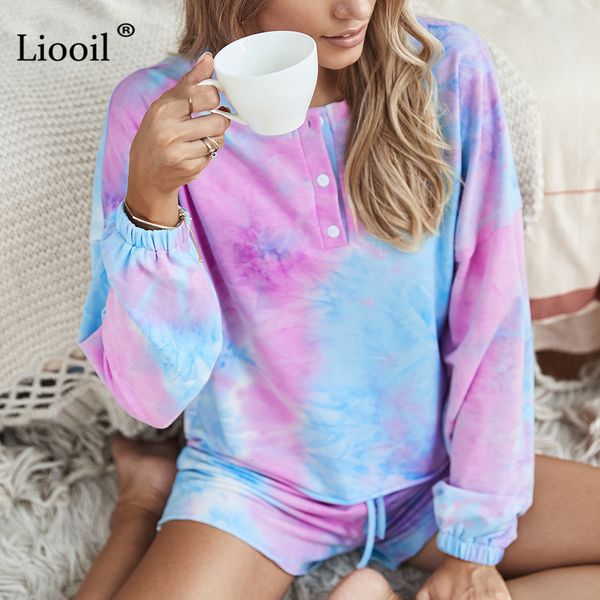 shorts casual print tie dye two piece set t shirt and shorts elastic waist long sleeve o neck with button women sets cvbe, White;black
shorts casual print tie dye two piece set t shirt and shorts elastic waist long sleeve o neck with button women sets cvbe, White;black