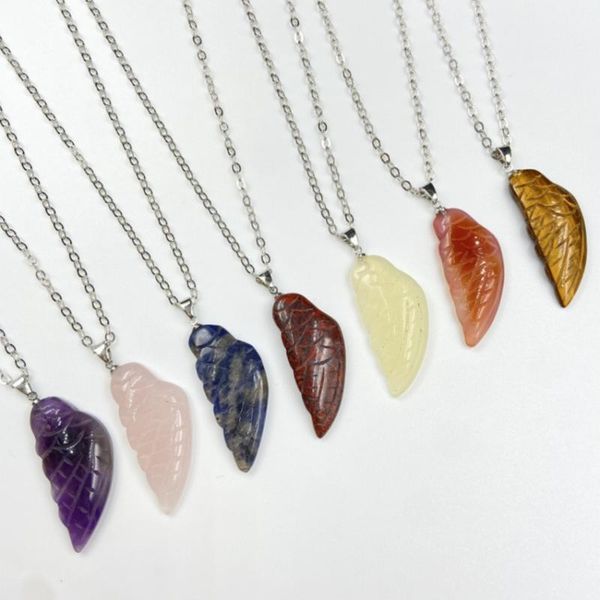 pendant necklaces fysl wholesale 10 pcs silver plated angel wing link chain necklace many colors quartz stone jewelry
pendant necklaces fysl wholesale 10 pcs silver plated angel wing link chain necklace many colors quartz stone jewelry
