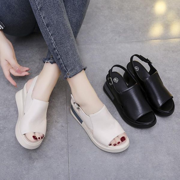 sandals wohdhe solid women wedges heels singback buckle strap casual peep toe leather sandalias 2021 beach shoes mujer, Black
sandals wohdhe solid women wedges heels singback buckle strap casual peep toe leather sandalias 2021 beach shoes mujer, Black