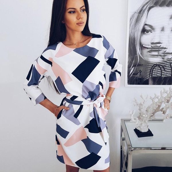 casual dresses 2021 geometric printed sashes pockets autumn dress woman three quarter sleeves o-neck fall loose straight mini, Black;gray
casual dresses 2021 geometric printed sashes pockets autumn dress woman three quarter sleeves o-neck fall loose straight mini, Black;gray