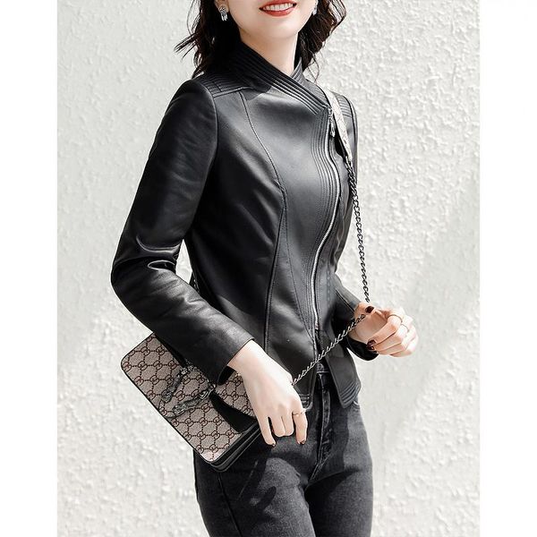 women's leather & faux shzq 2021 jacket small spring clothing and autumn short korean black women'
women's leather & faux shzq 2021 jacket small spring clothing and autumn short korean black women'