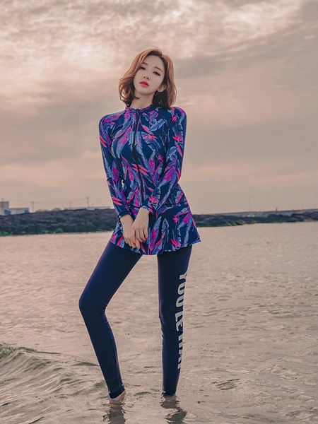 one-piece suits long sleeve ruffles separate swimsuit women sports surfing women's swimming suit woman sport pants skirt elegant jacket
one-piece suits long sleeve ruffles separate swimsuit women sports surfing women's swimming suit woman sport pants skirt elegant jacket
