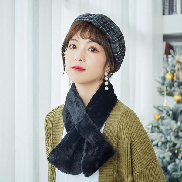 scarves korean cute faux rex fur warm scarf women thicken double-sided plush collar narrow cross bib female winter neck guard n37, Blue;gray
scarves korean cute faux rex fur warm scarf women thicken double-sided plush collar narrow cross bib female winter neck guard n37, Blue;gray