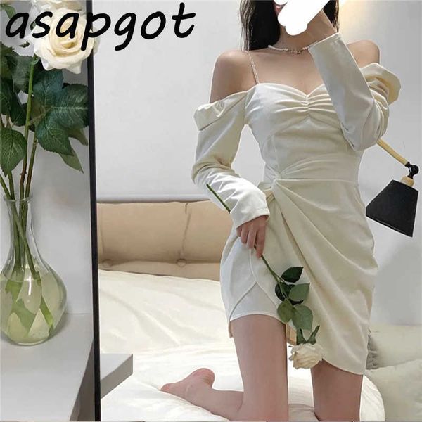 temperament chic korean fashion wrap hip aline long sleeve spaghetti strap white velvet dress short vestidos mujer black 210610, Black;gray
temperament chic korean fashion wrap hip aline long sleeve spaghetti strap white velvet dress short vestidos mujer black 210610, Black;gray