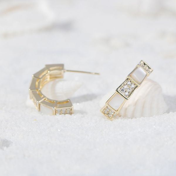 s925 silver needle earrings fashion shell korean women's, Golden