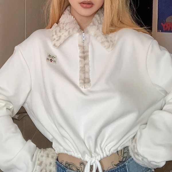knits autumn patchwork drawstring women long sleeve casual pullovers female plush turn-down collar sweatshirt fk8d ok8z, White
knits autumn patchwork drawstring women long sleeve casual pullovers female plush turn-down collar sweatshirt fk8d ok8z, White