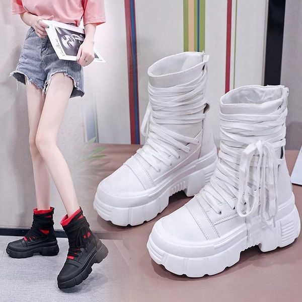 boots 2021 autumn women high platform sneakers 6 cm height increasing ankle thick sole breathable canvas shoes woman, Black
boots 2021 autumn women high platform sneakers 6 cm height increasing ankle thick sole breathable canvas shoes woman, Black