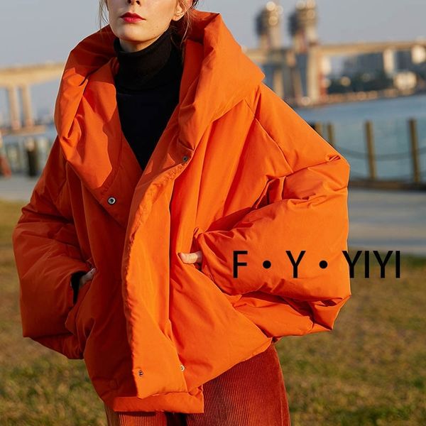 down women's style high down warm short bat loose designer thickened winter fashion jacket, Black
down women's style high down warm short bat loose designer thickened winter fashion jacket, Black