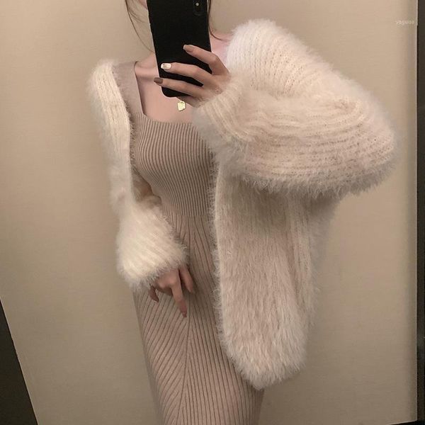 mohair sweater cardigan jacket women loose outer wear 2021 spring and winter lazy style long-sleeved dress casual dresses, Black;gray
mohair sweater cardigan jacket women loose outer wear 2021 spring and winter lazy style long-sleeved dress casual dresses, Black;gray