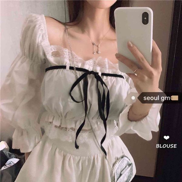 with lace women shirt up off shoulder puff sleeve white vintage ruffle crop solid color black female
with lace women shirt up off shoulder puff sleeve white vintage ruffle crop solid color black female