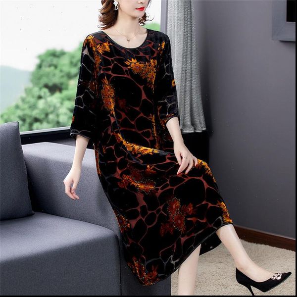 velvet women dresses dress plus size loose retro printed o neck 3 4 sleeves temperament autumn spring ladies flower vestidos, Black;gray
velvet women dresses dress plus size loose retro printed o neck 3 4 sleeves temperament autumn spring ladies flower vestidos, Black;gray
