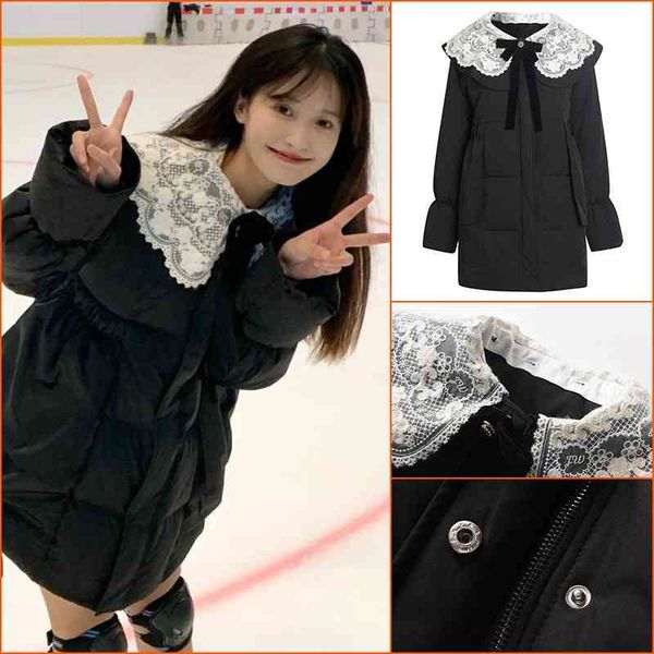 zhuojia winter jacket loose medium long down cotton women's 2021 new autumn parka, Black
zhuojia winter jacket loose medium long down cotton women's 2021 new autumn parka, Black
