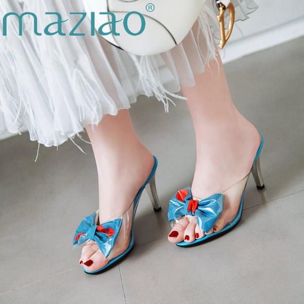 slippers maziao women shoes summer bow thin heel transparent super high sandals female slides blue plus size 33-46, Black
slippers maziao women shoes summer bow thin heel transparent super high sandals female slides blue plus size 33-46, Black