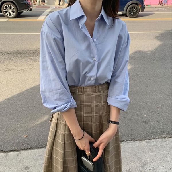 johnature 2021 simple 5 colors women spring korean turn-down loose solid color button female shirts women's blouses &, White
johnature 2021 simple 5 colors women spring korean turn-down loose solid color button female shirts women's blouses &, White