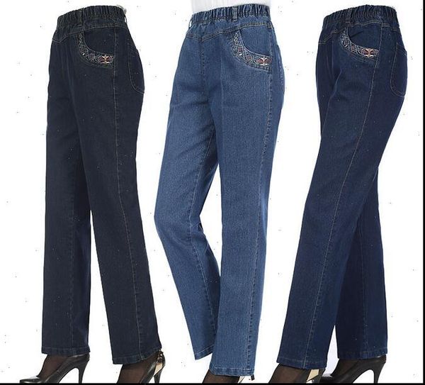 plus women jeans size spring and autumn embroidered female straight high elastic waist denim trousers d1128, Blue
plus women jeans size spring and autumn embroidered female straight high elastic waist denim trousers d1128, Blue