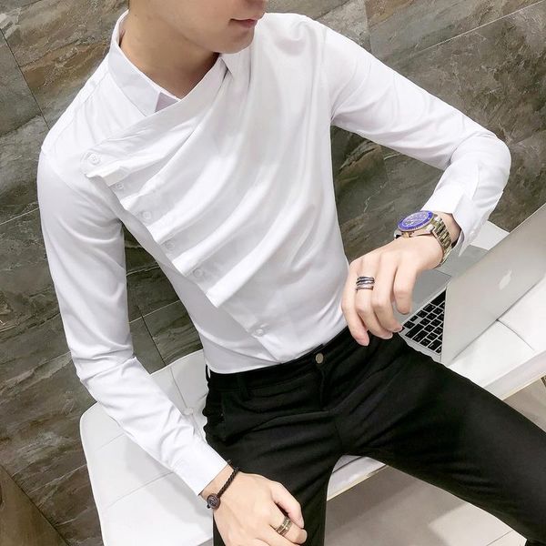 men's casual shirts autumn men shirt fashion 2021 korean slim fit dress mens long sleeve front fold design night club tuxedo 3xl, White;black
men's casual shirts autumn men shirt fashion 2021 korean slim fit dress mens long sleeve front fold design night club tuxedo 3xl, White;black