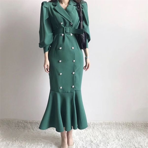 autumn women vintage elegant slim mermaid dresses female double breasted puff sleeves maxi long vestidos 210520, Black;gray
autumn women vintage elegant slim mermaid dresses female double breasted puff sleeves maxi long vestidos 210520, Black;gray