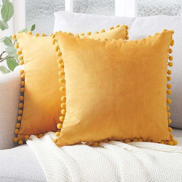 cushion/decorative pillow soft velvet cushion cover with pompom ball white yellow blue bedroom sofa decoration cases 45x45cm
cushion/decorative pillow soft velvet cushion cover with pompom ball white yellow blue bedroom sofa decoration cases 45x45cm
