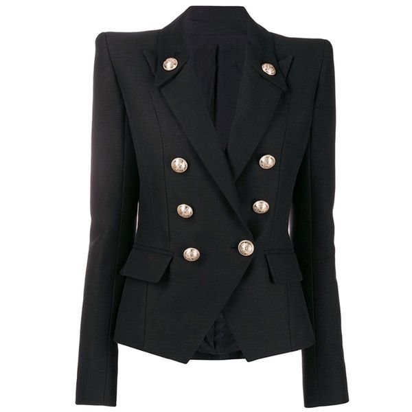 womens high street star style designer blazer womens double breasted classic metal lion buttons blazer jacket, White;black
womens high street star style designer blazer womens double breasted classic metal lion buttons blazer jacket, White;black