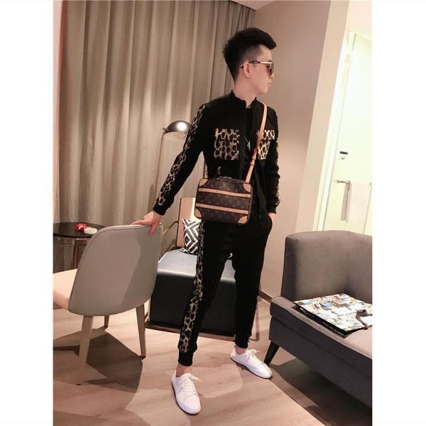 men's tracksuits autumn spirit guy suit korean fashion leopard print pocket stitching coat casual two-piece, Gray
men's tracksuits autumn spirit guy suit korean fashion leopard print pocket stitching coat casual two-piece, Gray