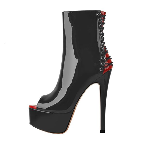 boots onlyfabricante botas femininas peep toe plataforma, sandália de tornozelo, tira cruzada, couro envernizado preto, patchwork, salto alt, Black
boots onlyfabricante botas femininas peep toe plataforma, sandália de tornozelo, tira cruzada, couro envernizado preto, patchwork, salto alt, Black
