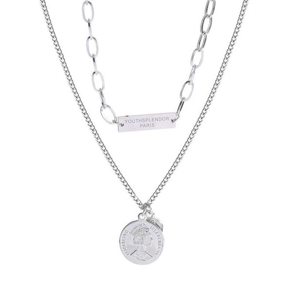 chains european and american retro coin stacking double-layer necklace men women hip-hop sweater chain stainless steel accessories, Silver
chains european and american retro coin stacking double-layer necklace men women hip-hop sweater chain stainless steel accessories, Silver