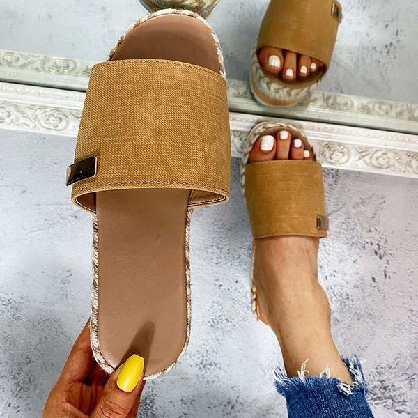 large size summer women's sandals wedges 2021 casual metal open toe female thick bottom shoes, Black