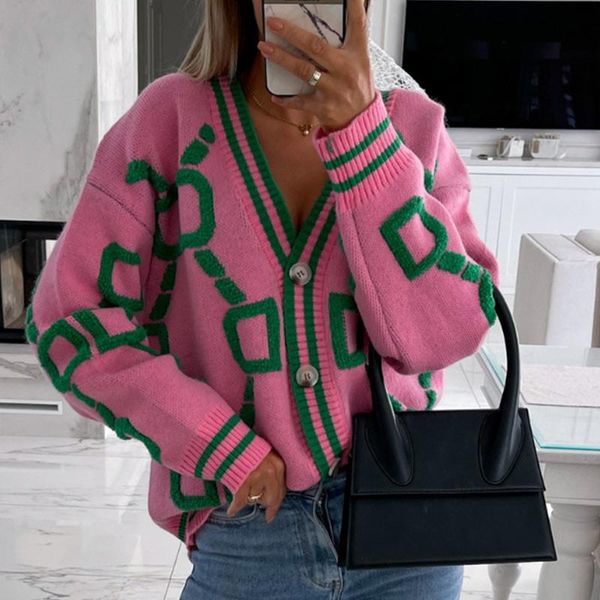 women's knits & tees knitted cardigan v-neck print patchwork panelled autumn/winter fashion streetwear loose single-breasted sweater co, White
women's knits & tees knitted cardigan v-neck print patchwork panelled autumn/winter fashion streetwear loose single-breasted sweater co, White