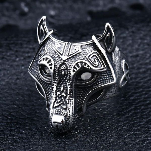 cluster rings stainless steel viking nordic men ring titanium wolf engagement jewelry, Golden;silver
cluster rings stainless steel viking nordic men ring titanium wolf engagement jewelry, Golden;silver
