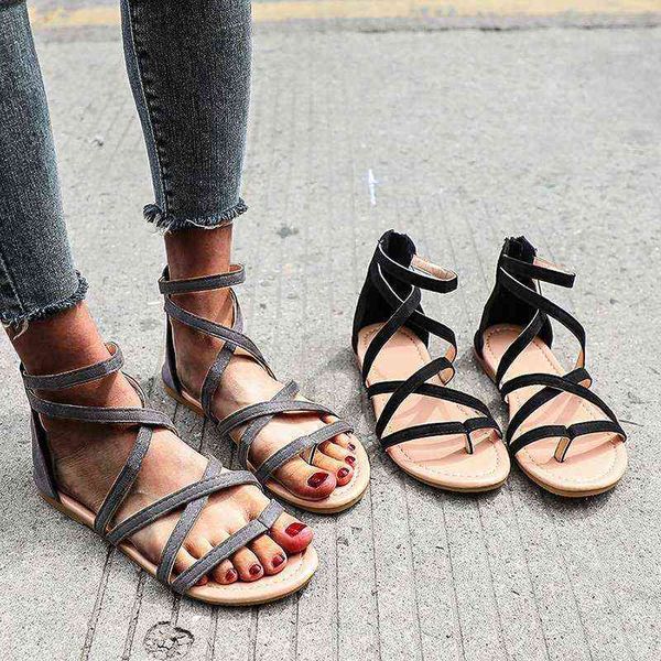 slippers 2022 new summer flat bottom solid color winding clip toe large women's sandals, Black
slippers 2022 new summer flat bottom solid color winding clip toe large women's sandals, Black