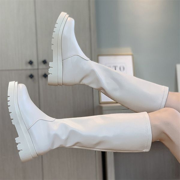 platform knee high boots slip-on block heel footwear women thick heels pu leather shoes fashion spring female 211104, Black
platform knee high boots slip-on block heel footwear women thick heels pu leather shoes fashion spring female 211104, Black