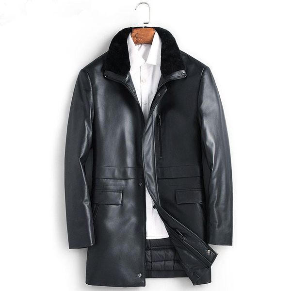 duck down jacket men's genuine leather winter men sheepskin long coat wool collar ml-fes17037 my1213 & faux, Black
duck down jacket men's genuine leather winter men sheepskin long coat wool collar ml-fes17037 my1213 & faux, Black