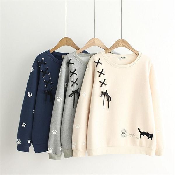 women's hoodies & sweatshirts autumn winter japanese style girls embroidered cat womens loose hooded sweatshirt pullover long sleeve sh, Black
women's hoodies & sweatshirts autumn winter japanese style girls embroidered cat womens loose hooded sweatshirt pullover long sleeve sh, Black