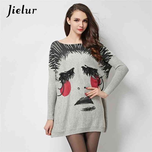 autumn europe sweater for women cute funny cartoon printed knitted sweaters plus size loose pullover women's clothing 210426, White;black
autumn europe sweater for women cute funny cartoon printed knitted sweaters plus size loose pullover women's clothing 210426, White;black