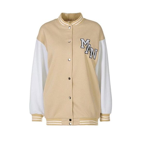 women's jackets women button down baseball long sleeve stand collar letter embroidery loose, Black;brown
women's jackets women button down baseball long sleeve stand collar letter embroidery loose, Black;brown
