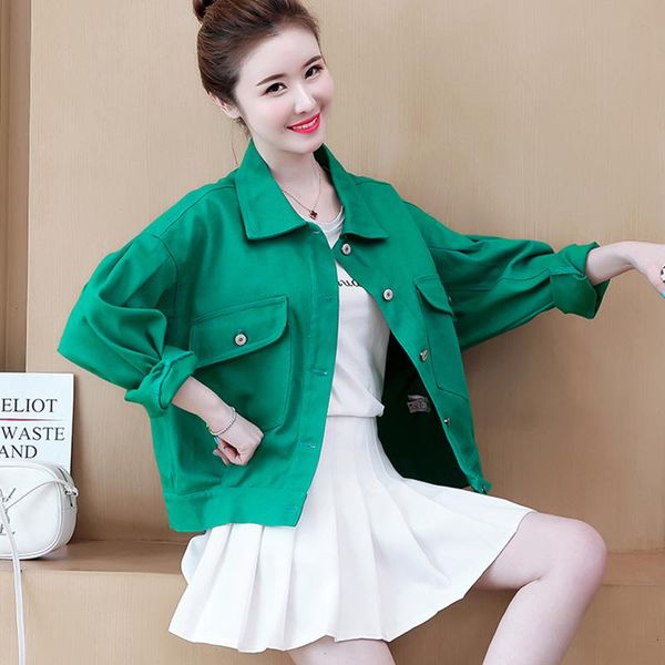 women's jackets 2021 fashion autumn cartoon women basic denim jacket loose ladycoats female short green pink vintage pocket coat, Black;brown
women's jackets 2021 fashion autumn cartoon women basic denim jacket loose ladycoats female short green pink vintage pocket coat, Black;brown