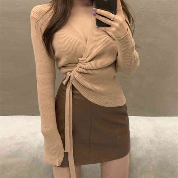 women autumn irregular drawstring nipped waist sweater v-neck solid color chic fashion all-match knitted pullovers gk418 210507, White;black
women autumn irregular drawstring nipped waist sweater v-neck solid color chic fashion all-match knitted pullovers gk418 210507, White;black
