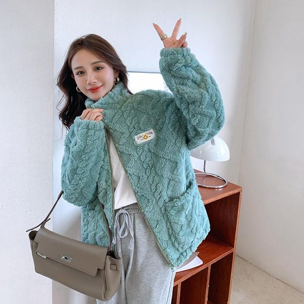 women's fur & faux ins lamb plush jacket women autumn winter fashion all-match outer wear thick warm stand collar cotton coat female lr, Black
women's fur & faux ins lamb plush jacket women autumn winter fashion all-match outer wear thick warm stand collar cotton coat female lr, Black