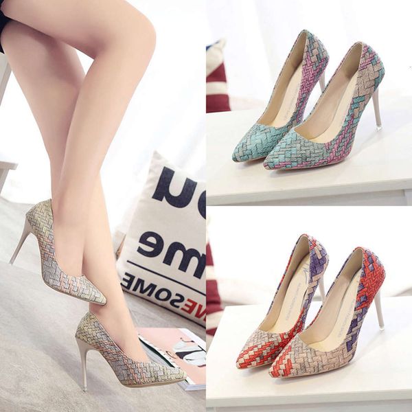high heels women's spring fashion shallow mouth color matching pointed thin single sho, Black
high heels women's spring fashion shallow mouth color matching pointed thin single sho, Black